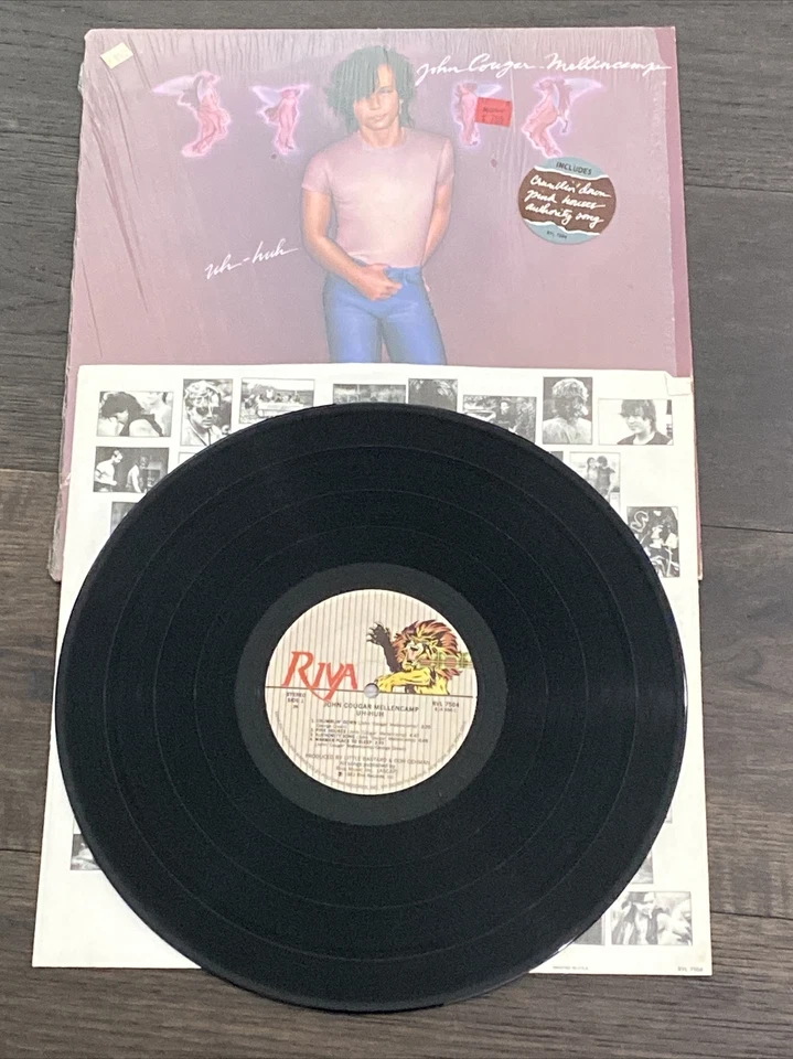 JOHN COUGAR MELLENCAMP Uh-Huh VINYL Shrink Hype Sticker Excellent - Image 1 of 4
