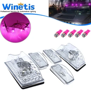 5X Clear Cab Roof Marker light + T10 Pink Bulbs LED Assembly for Hummer H2 03-09 - Picture 1 of 7