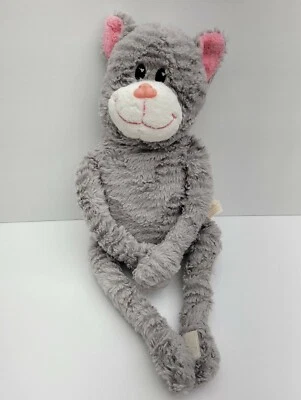 Плюшевая игрушка-животное Dan Dee в полоску кошка табби серый длинный висячий - Изображение 1 из 4