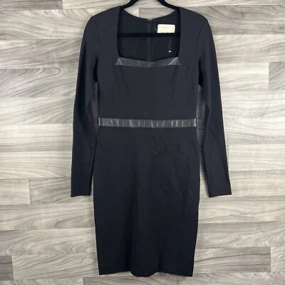 Vestido ajustado ARTELIER NICOLE MILLER para mujer 8 detalle de cuero negro cuello cuadrado Foto 1 de 4