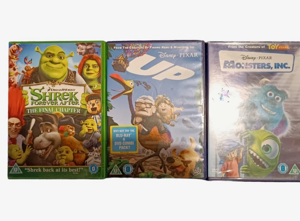 Bundle of 3 Kids DVDs Shrek Forever After, Monsters Inc. & Up VGC - Image 1 of 1