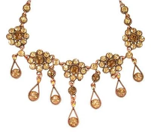 Vintage Style Gold Austrian Crystal Necklace and Earring Set - Picture 1 of 3