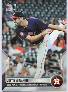 2022 Topps Now Player's Choice PCA-3 Justin Verlander -Free Shipping Always! - Picture 1 of 2