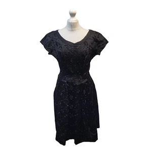 Vintage 1950s Evening Dress Short Sleeved Women's approx UK Size 10 - Picture 1 of 4