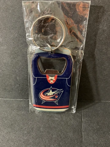 NHL Columbus Blue Jackets Bottle Opener Keychain New & Sealed Cover