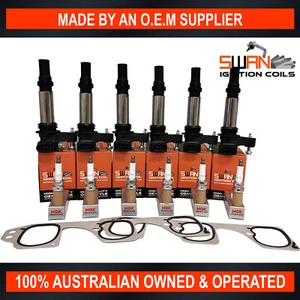 Ignition Coil Spark Plug & Gasket Set for Holden Commodore Calais Crewman VZ - Picture 1 of 6