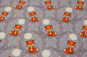 Softshell Druck Stoff Modestoffe Outdoorstoffe 50x145 cm Füchse hellgrau - Bild 1 von 1