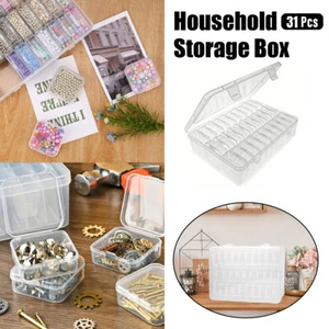 Clear Plastic Bead Organizer Box Jewelry Craft Storage Container Small Case AU - Picture 1 of 14
