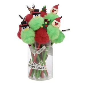 Funny Christmas Pom Pom Pencil Stocking Filler Puckator - Picture 1 of 4