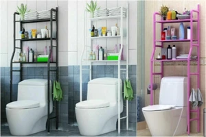 Organizador de almacenamiento multicolor para estante de baño ahorro de espacio para estante de inodoro de 3 niveles - Imagen 1 de 15