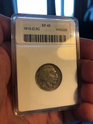 Certified 1915-d  Buffalo nickel , Anacs XF45 - Image 1 of 3