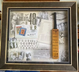Invincibles Framed Cricket Bat Including Don Bradman’s Signiture - Picture 1 of 7