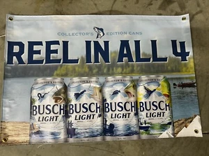 NEW Busch / Busch Light Reel In All 4 Fishing Outdoor Banner -3x2ft - Picture 1 of 1
