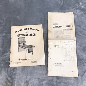 WILLIAMS GATEWAY ARCH BOWLER BOWLING MACHINE MANUAL & Wiring Diagram Schematic - Picture 1 of 6