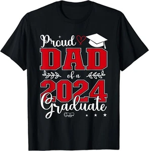 Funny Proud Dad Of A Class Of 2024 Graduate For Graduation Gift Unisex T-Shirt - Picture 1 of 4