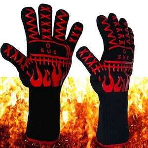 SOUK ONE Grillhandschuh Schwarz, Hitzebeständig, Feuerfeste Handschuhe - Bild 1 von 5