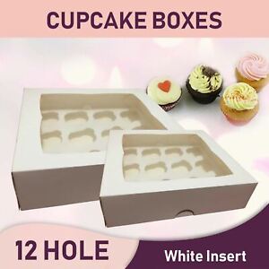 Cupcake Boxes 12 Hole 10Pk Window Face Cake Boxes Cake Boards Wedding Party Box