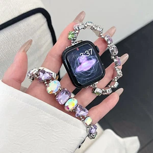 Fashion Cute Crystals Stretchy Band For iWatch Series 9/8/7/6/5/4/3/2/1/SE/Ultra - Picture 1 of 18