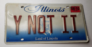 2010 Illinois Land of Lincoln Waschtisch Nummernschild # Y NOT II