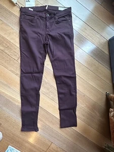 RAG & BONE wine color skinny jeans size 34 waist 31 length NWT - Picture 1 of 8