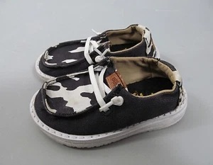 Hey Dude Wendy Animal Black Cow Toddler Size 7 TD7 Little Kids Shoes - Picture 1 of 11