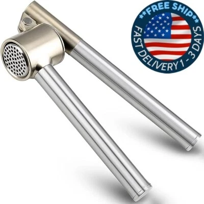 Prensa de ajo, picadora y trituradora de ajo de acero inoxidable 304, resistente Foto 1 de 4