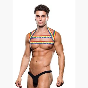 ENVY Rainbow Strap Mens Chest Harness | Gay Mens Sexy Club wear - Picture 1 of 5