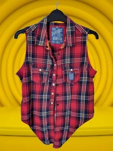 Superdry Plaid Sleevless Shirt - Picture 1 of 4