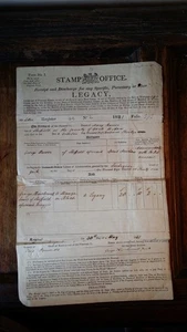 1831 19TH C - STAMP OFFICE LEGACY RECEIPT - HAWKSWORTH / BAWER - SHEFFIELD YORK - Picture 1 of 8