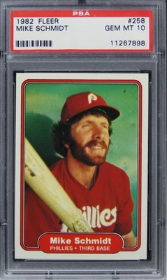 1982 Fleer Mike Schmidt HOF #258 PSA 10 GEM MINT - Image 1 of 2