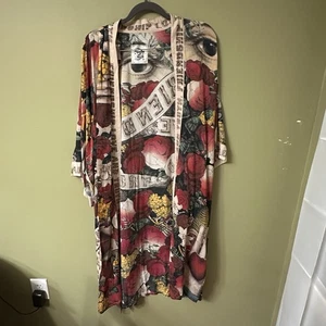 Market Of Stars Friendship Love & Truth Gürtel Morgenmantel Kimono Boho One Size - Bild 1 von 12