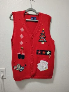 Basic Editions 2x Christmas Ugly Sweater Lehrer Weste Weihnachtsbaum Urlaub - Bild 1 von 10