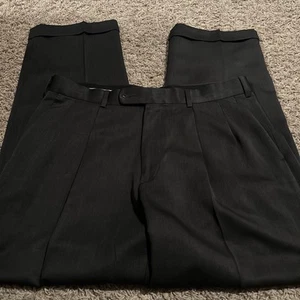 Perry Ellis Portfolio Classic Fit Pleated Straight Dress Gray Pants Men’s 34x30 - Picture 1 of 5