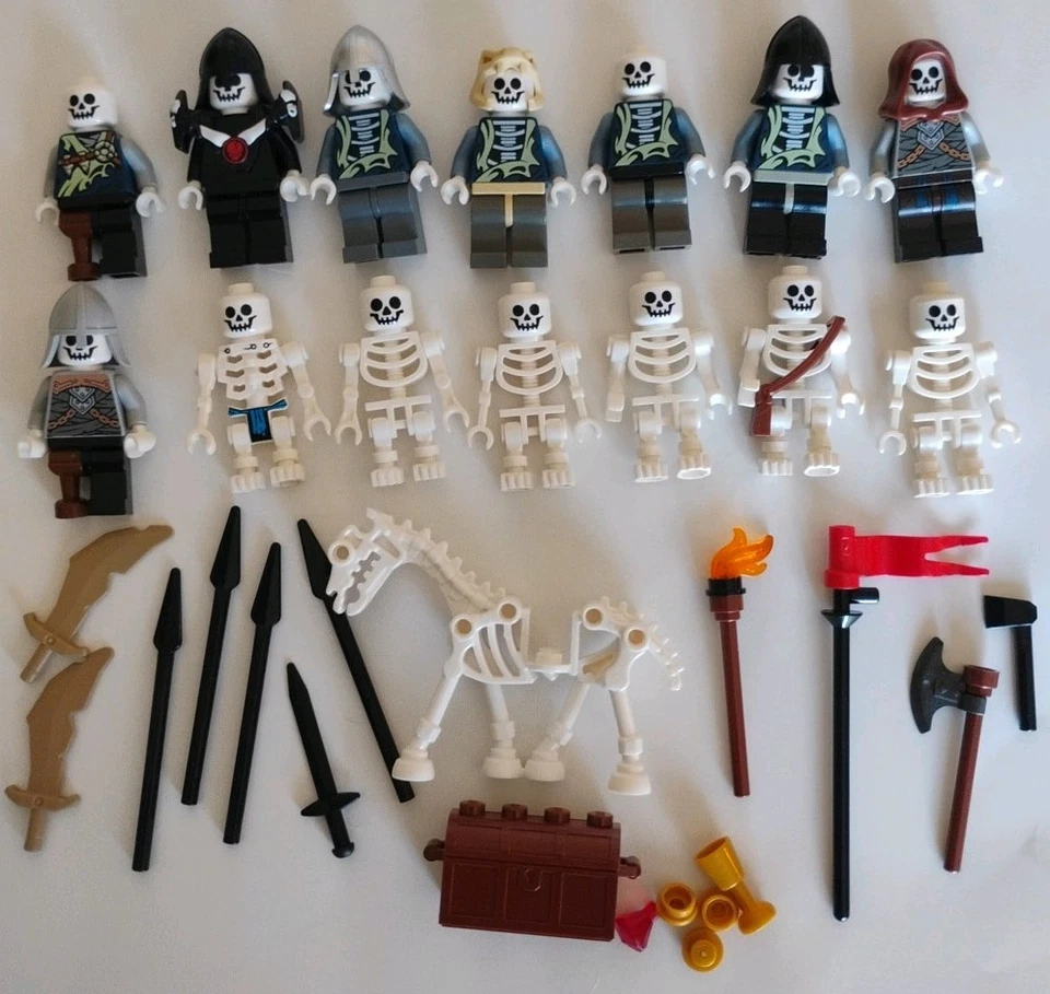 Lego Castillo Fantasía Era Esqueleto Ejército Lote Dnd Guerreros Minifiguras Paquete de Batalla Foto 1 de 4