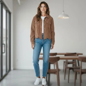 Pol Damen L Cord Kausaum Teddy braun Trucker Jacke Western Boho - Bild 1 von 10