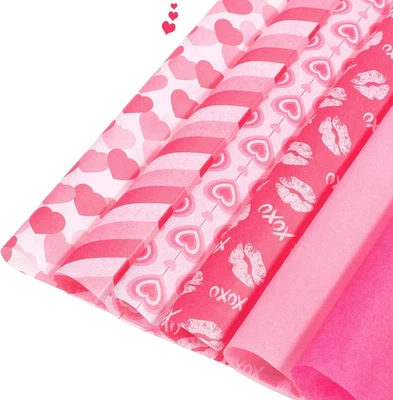 120 Sheets Valentine'S Day Tissue Paper Bulk 14 X 20 Inch Assorted 6 Designs Pin - Image 1 of 4