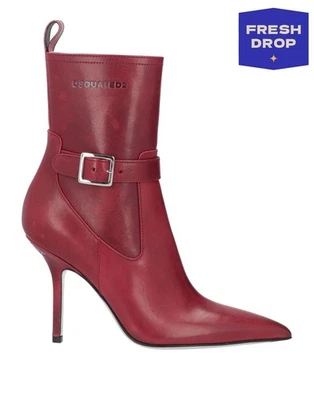 PVP €1000 DSQUARED2 Botines Cuero US6 UK3 EU36 Rojo Logo Hecho en Italia Foto 1 de 4