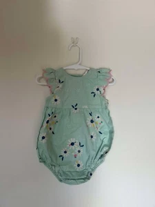 Baby Girl's Jack & Milly Floral Cotton short one piece Size 00 (B47) - Picture 1 of 3