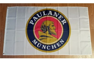 Beer Paulaner flagge sign Glass 0.5 German Tall Brewery Boot Swirl Germany - Picture 1 of 7