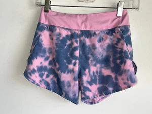 ATHLETA Girl Cannonball 2.0 Swim Gym Shorts Pink Tie Dye Size Medium 8-10 - Picture 1 of 9