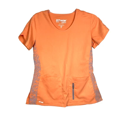 Grey’s Anatomy Professional Wear By Barco Orange Women’s Scrub Top Sz Small  - Image 1 of 4