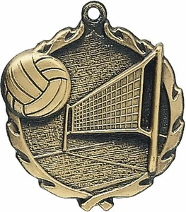 Medalla de cuello de voleibol PUD 1 3/4" 32030 con cinta o llavero, grabado gratuito - Imagen 1 de 3