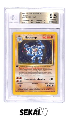 POKEMON MACHAMP 8/102 SET BASE PRIMA EDIZIONE BGS 9.5 GEM MINT ITALIANO - Immagine 1 di 2
