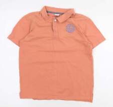 Gymboree Boys Orange 100% Cotton Basic Polo Size L Collared Pullover