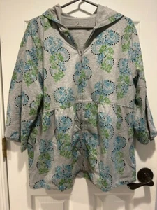 Style And Co Sport Women's Size 2X Gray Paisley Hoodie Three Quarter Sleeve - Picture 1 of 8