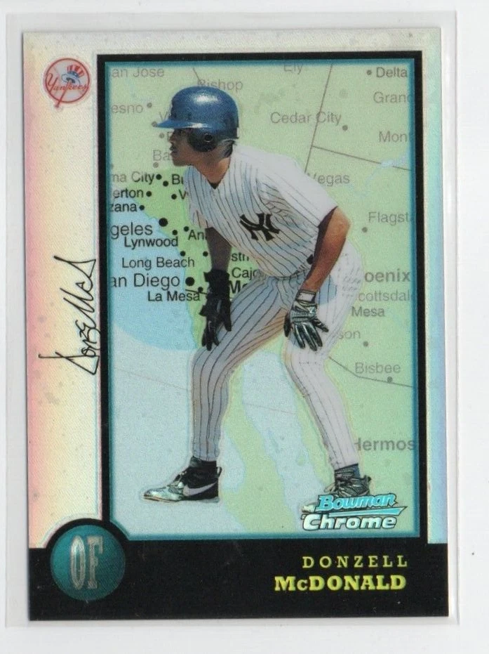 1998 Bowman Chrome International 350 Refractor Donzell McDonald NEW YORK Yankees - Image 1 of 1