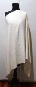 *75 x 174cm Oblong Hand Woven Off White Wool/Silk Scarf From Nepal - Picture 1 of 7
