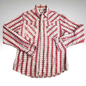 Camisa Western Vintage TRUE RELIGION Para Hombre XXL Geométrica Perla Broches Rojo Negro - Imagen 1 de 9