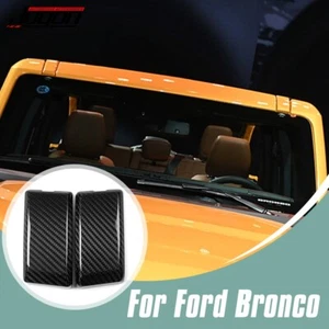 Real Carbon Roof Rack Mount Trim Cover For Ford Bronco 2021-2025 Wildtrak Raptor - Picture 1 of 14