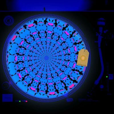 Lemon Swirl Turntable Slipmat GLOW BLACKLIGHT 12 inch for DJ Vinyl LP - Image 1 of 2
